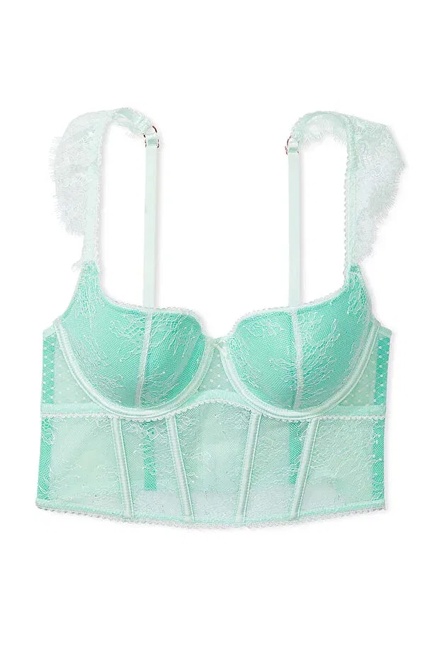 Женский кружевной корсет на тонких бретелях Victoria'S Secret, Crystal Water — фото 3