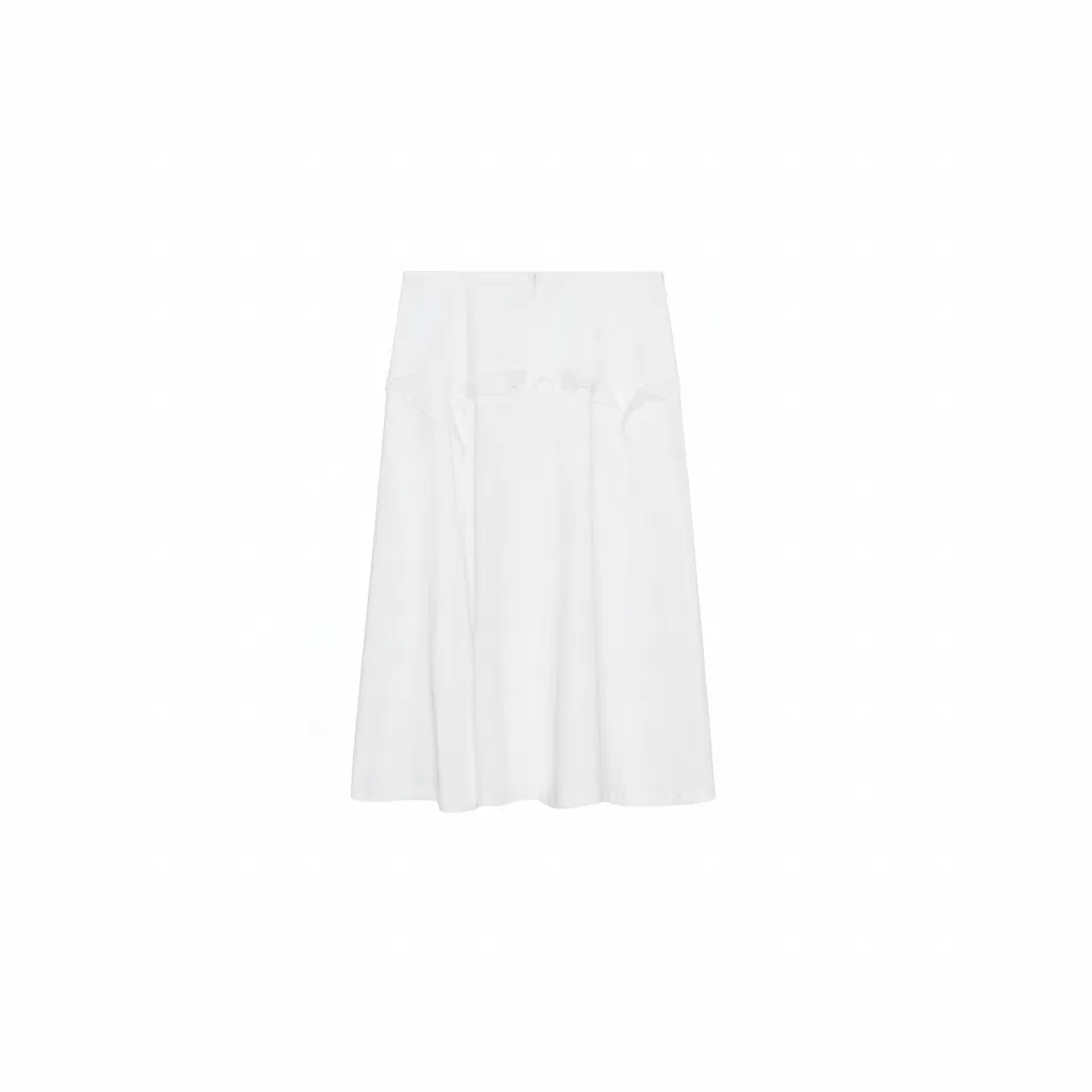 Женская длинная юбка повседневная белая ZARA, White — фото 3