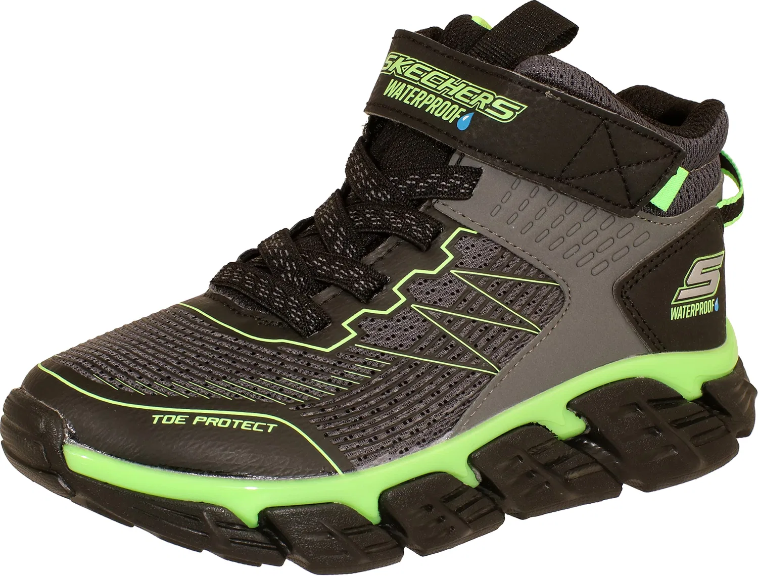Детские кроссовки для мальчиков с водонепроницаемостью Tech-grip Skechers, Antracite Blu Multicolore