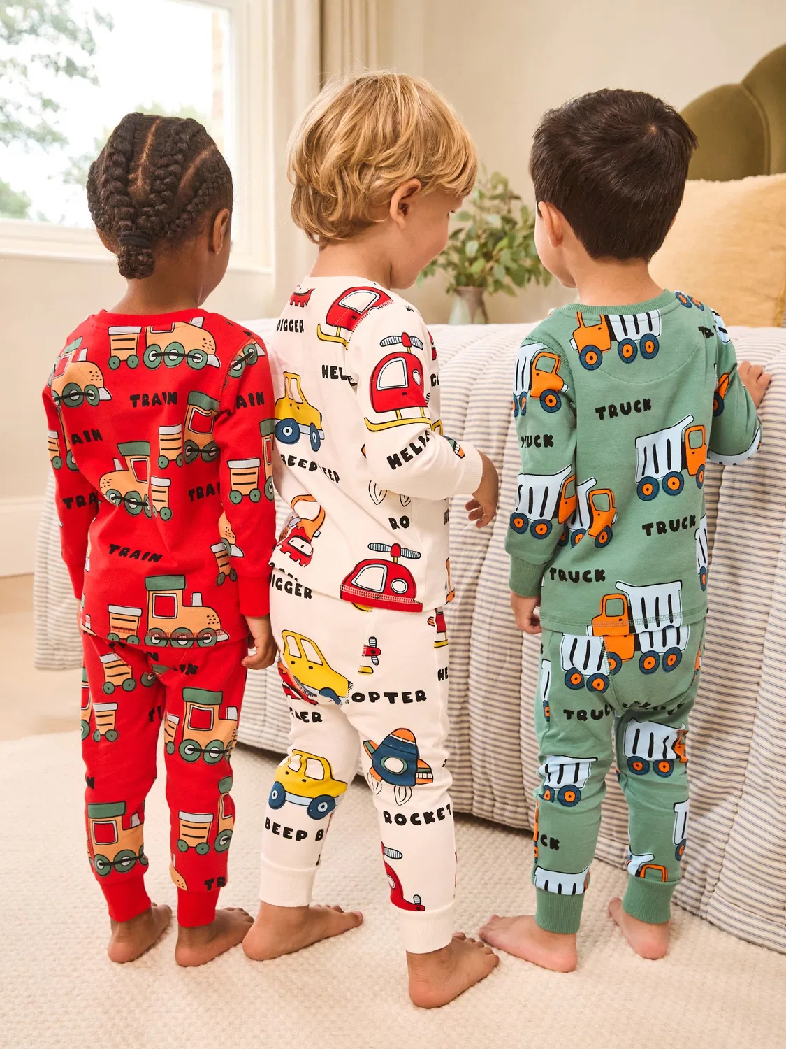 Пижама Next Multi Mini Snuggle Pyjamas 3 Pack, мультиколор — фото 2