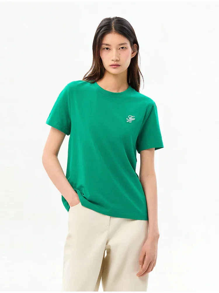 Футболка с принтом Script Logo TOMMY HILFIGER, Green