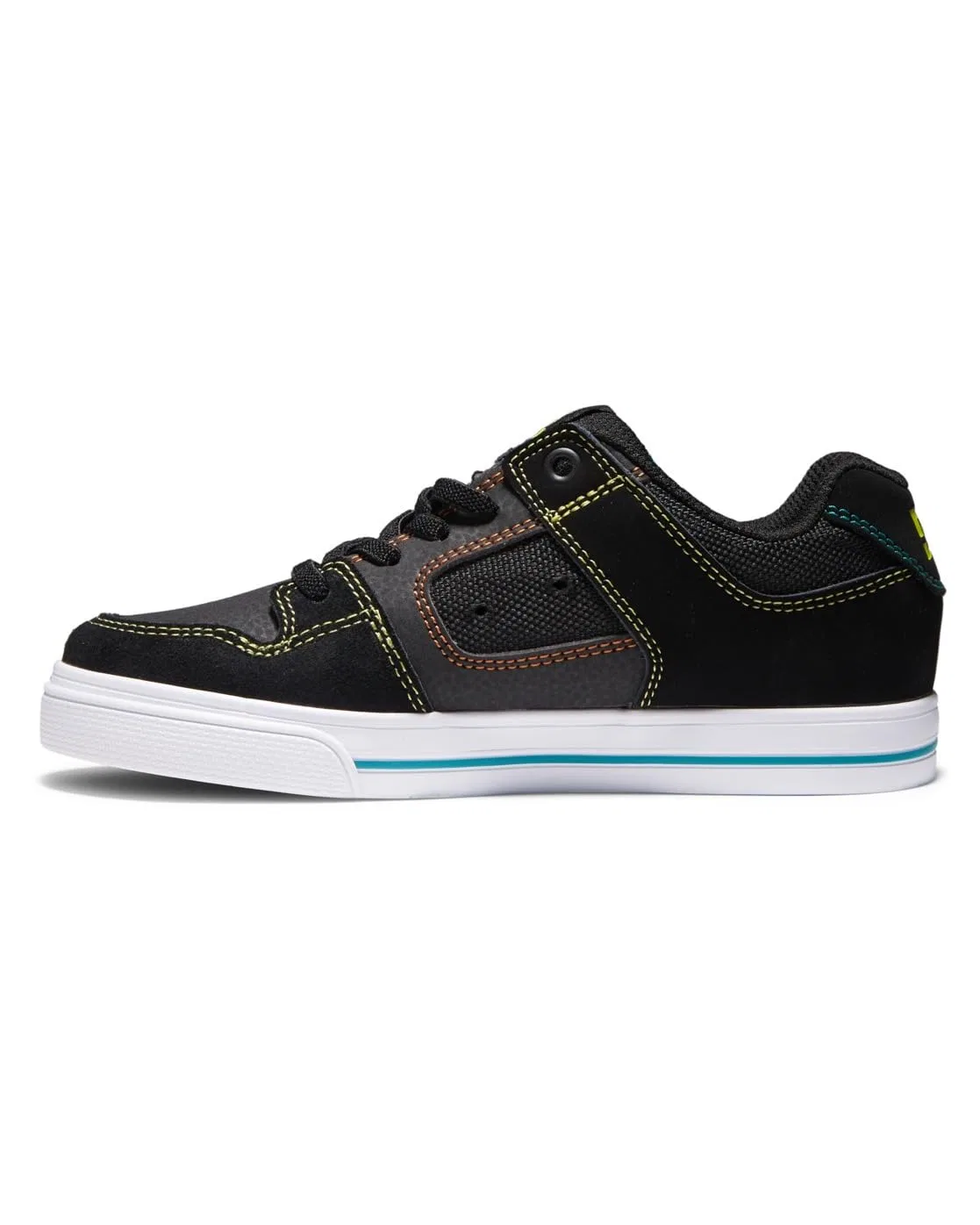 Детские кроссовки для мальчиков кожаные DC Shoes Pure Elastic DC Shoes, Black — фото 4