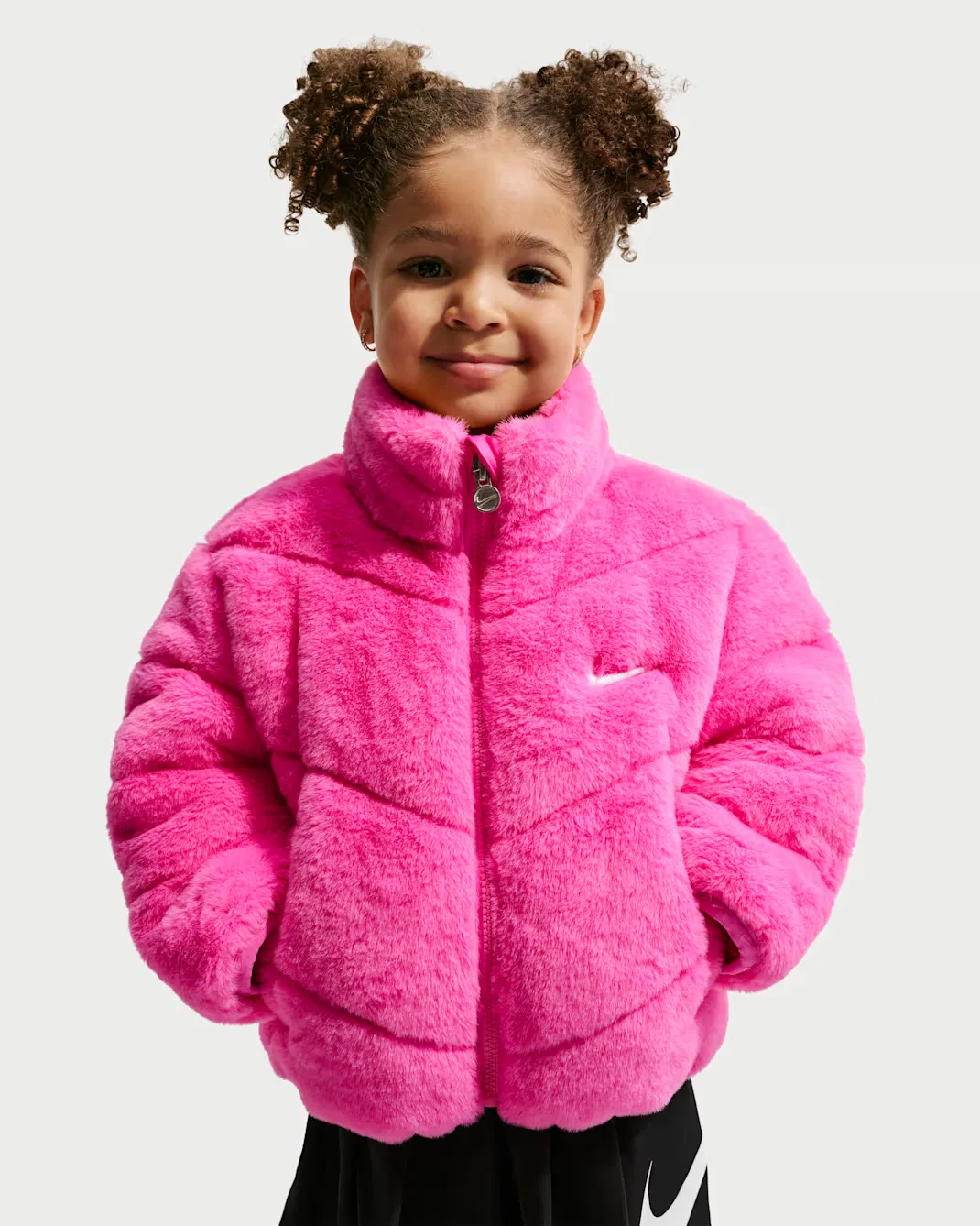 Детская стеганая куртка из искусственного меха Nike, Playful Pink
