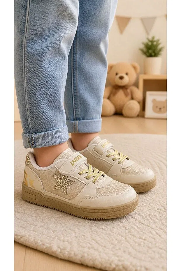 Детские спортивные туфли для девочек с ортопедической подошвой Kantex, Beige