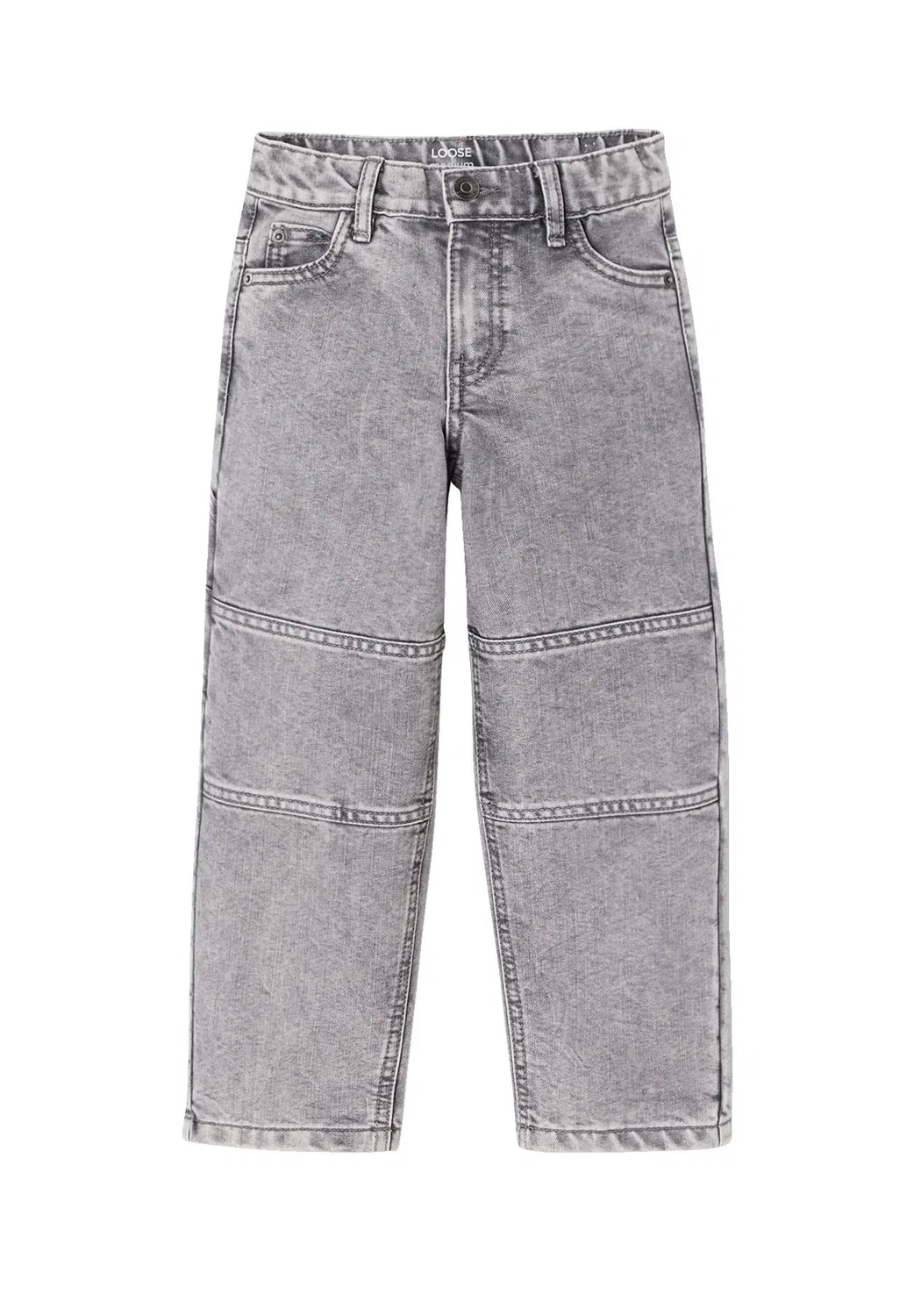 Cargojeanss jungen Regular, Bundweite Verstellbar - джинсы прямого кроя Vertbaudet, Grauer Denim