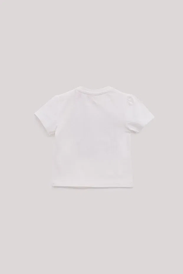 Детская футболка для девочек с принтом Gb Baby, White — фото 2