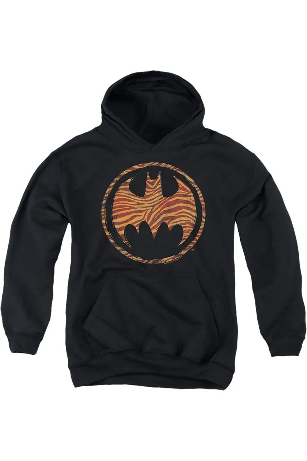 Детское худи с капюшоном с принтом Batman Bat Gildan, черный