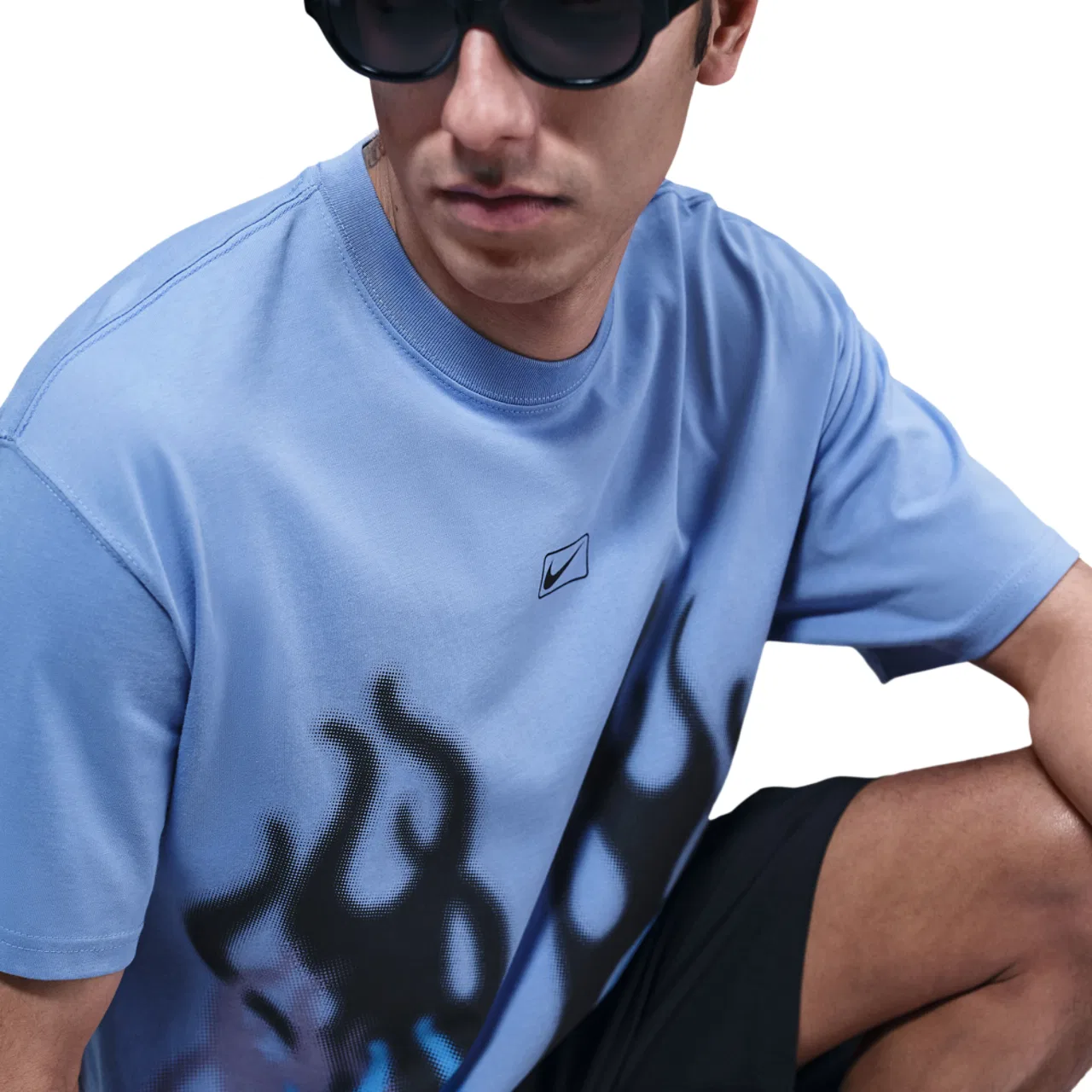 Мужская футболка с принтом пламени Flames OC T-Shirt Nike, Polar/Black — фото 3