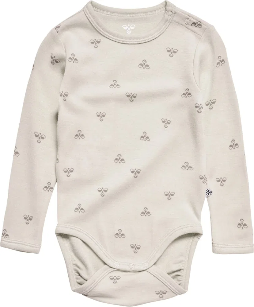 Боди детское с длинным рукавом Hmlmini Wool Body L/S Hummel, бежевый
