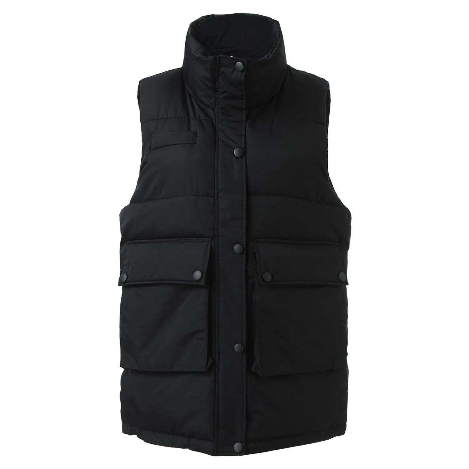 Женский утепленный жилет без рукавов с карманами Compatible with Moto, Black — фото 2