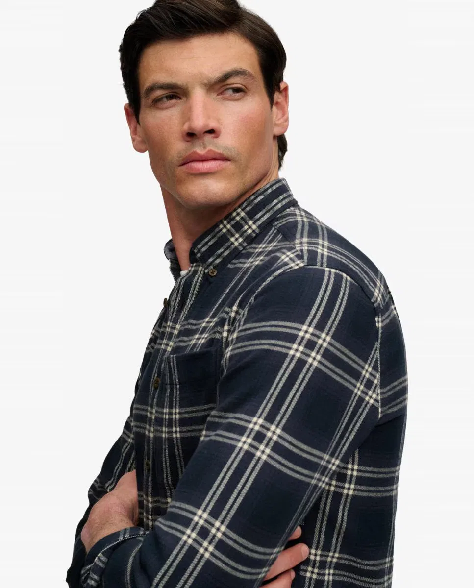 Мужская рубашка из хлопка, Lumberjack, Superdry, темно-синий — фото 3