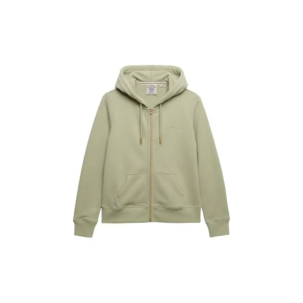 Худи на молнии Superdry Essential Logo, зеленый — фото 3