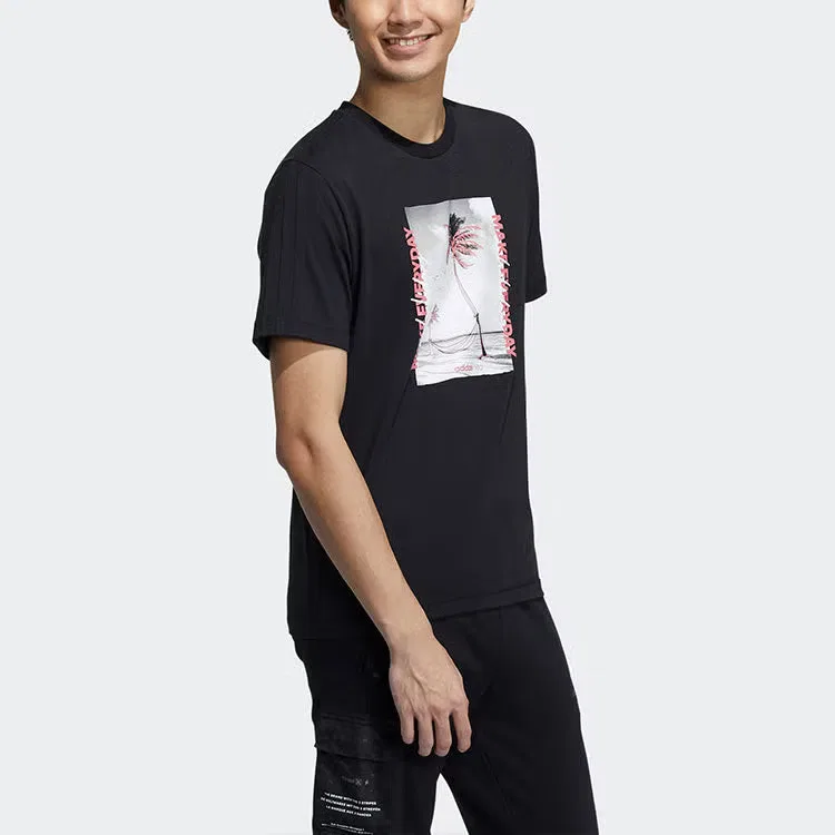 Футболка спортивная с коротким рукавом Neo Adidas, черный — фото 3