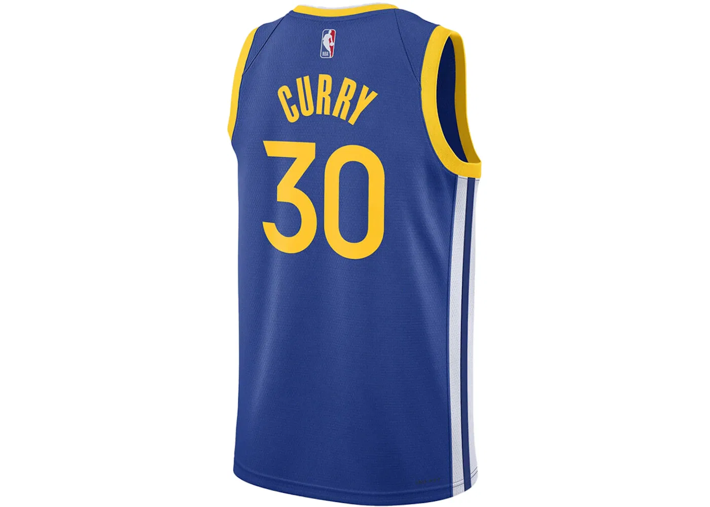 Мужская баскетбольная джерси Nike NBA Golden State Warriors Stephen Curry Icon Edition Dri-FIT, Blue/White/Yellow — фото 2