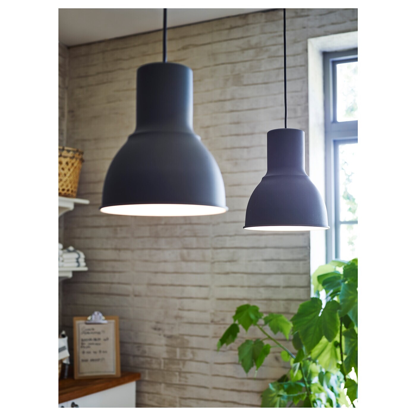 HEKTAR ХЕКТАР Подвесной светильник, темно-серый, 22 см IKEA — фото 4