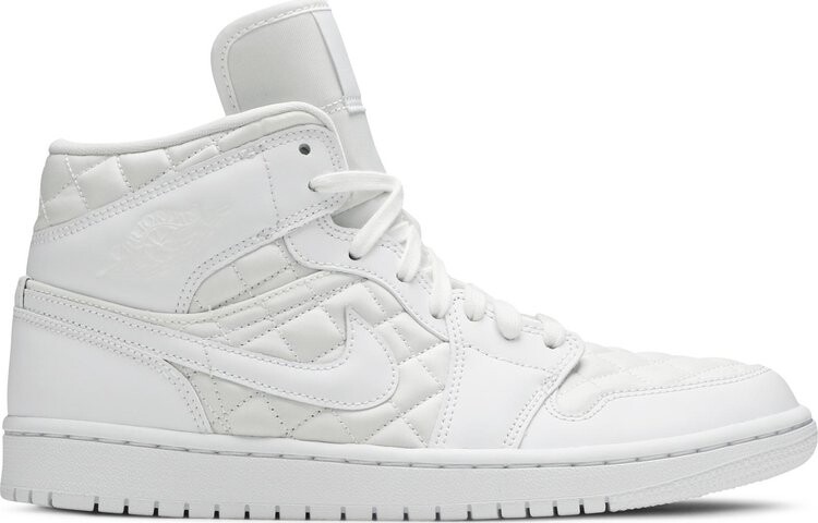 

Кроссовки Wmns Air Jordan 1 Mid SE White Quilted, белый