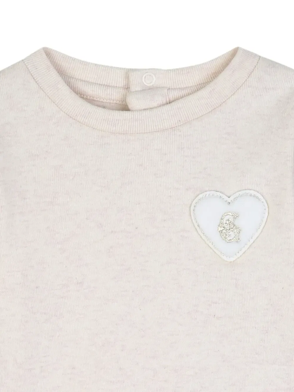 Футболка с длинными рукавами и нашивкой Chloé Kids, бежевый — фото 3