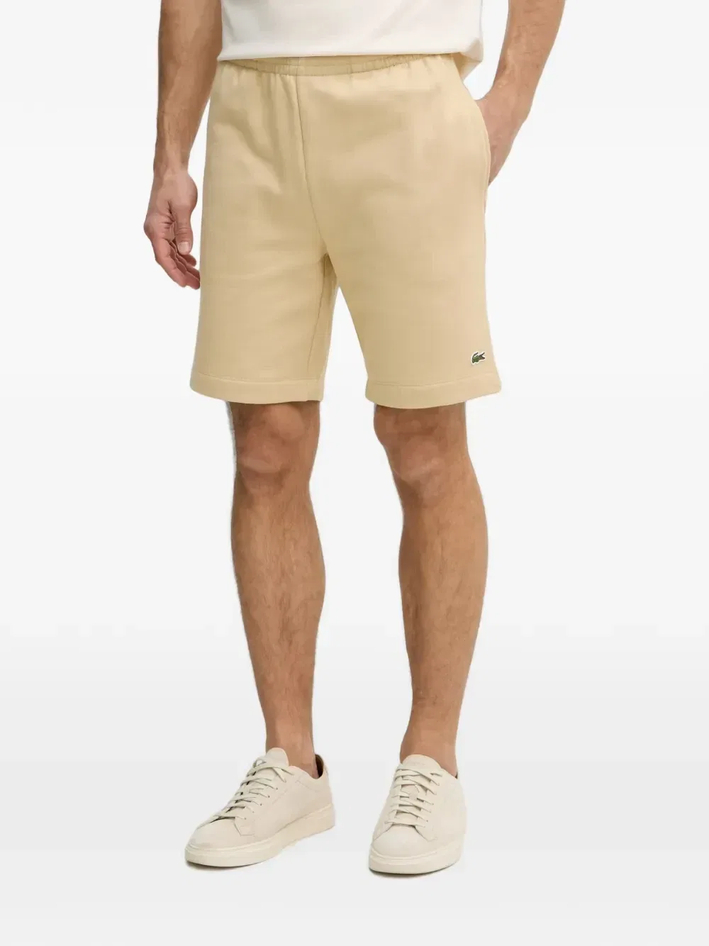 Шорты-трек с логотипом Lacoste, бежевый
