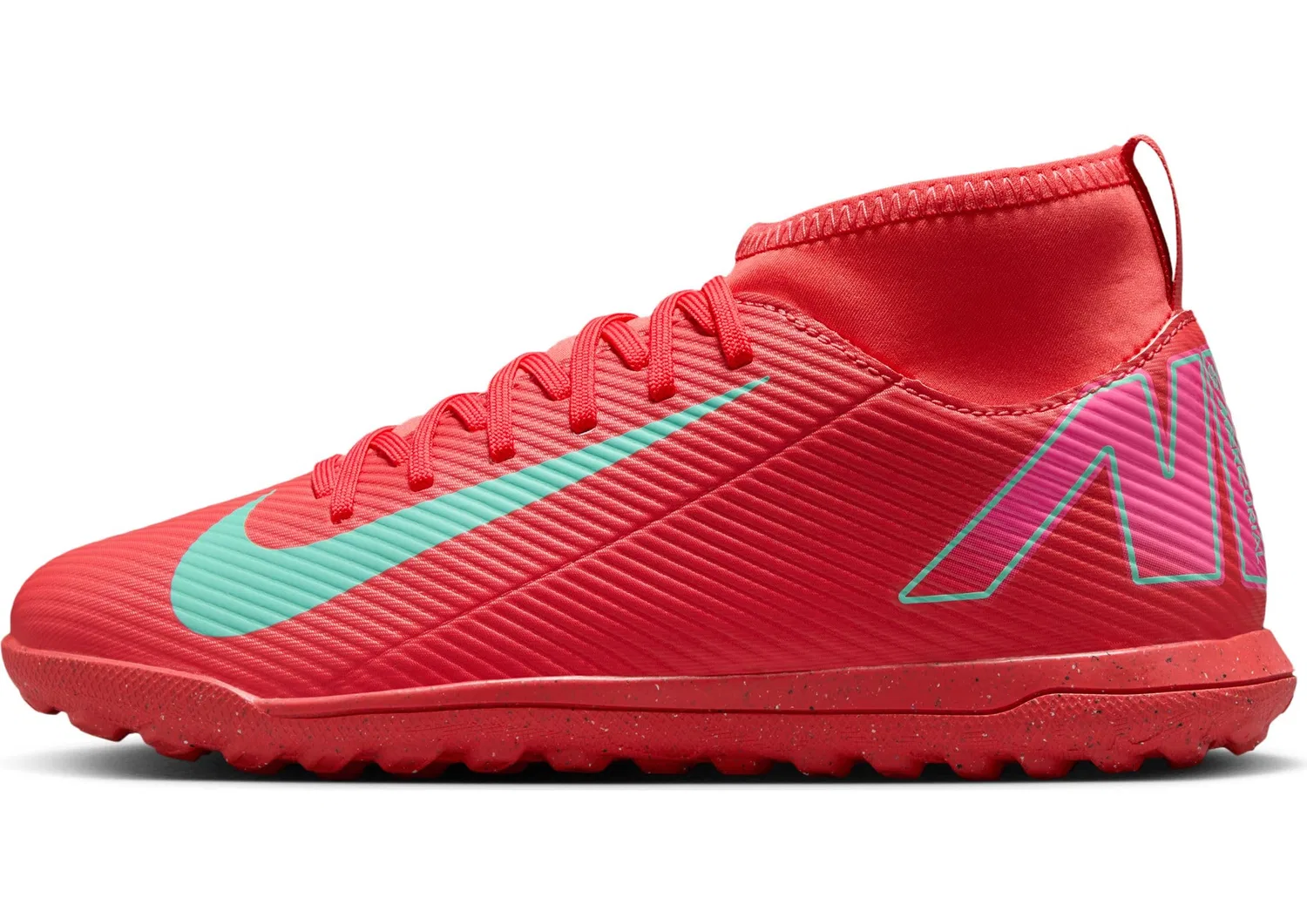 Детские кроссовки для мальчиков с синтетическим верхом Jr Superfly 10 Club Tf NIKE, Ember Glow Aurora Green