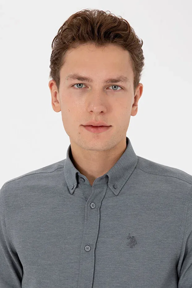 Мужская рубашка с длинным рукавом U.S. Polo Assn., Антрацит — фото 2