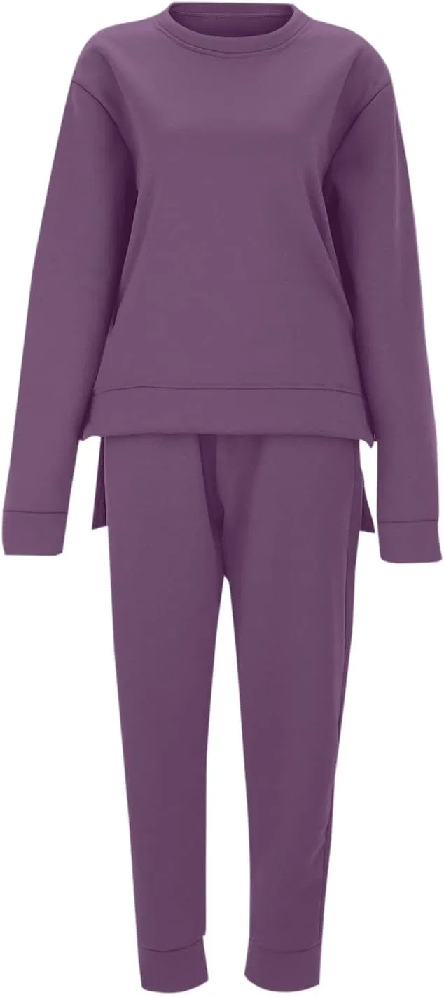 Женский комплект из свитшота и джоггеров с принтом, A#05 Purple — фото 2