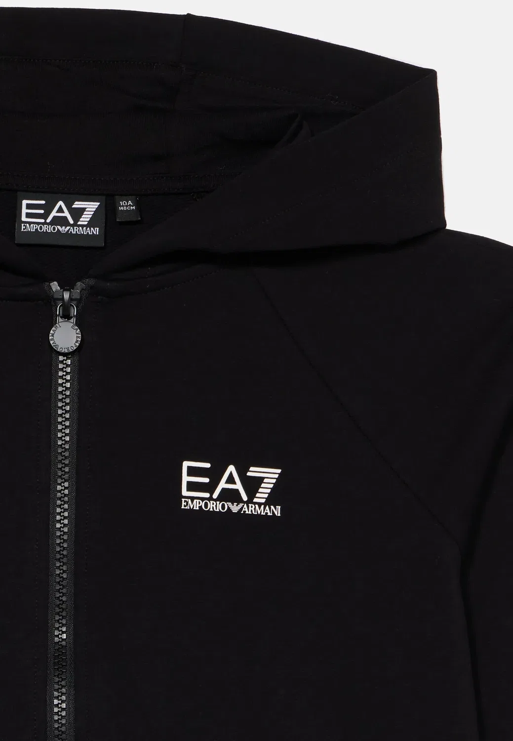 Худи Train core girl на молнии Ea7 Emporio Armani, Black/White — фото 4
