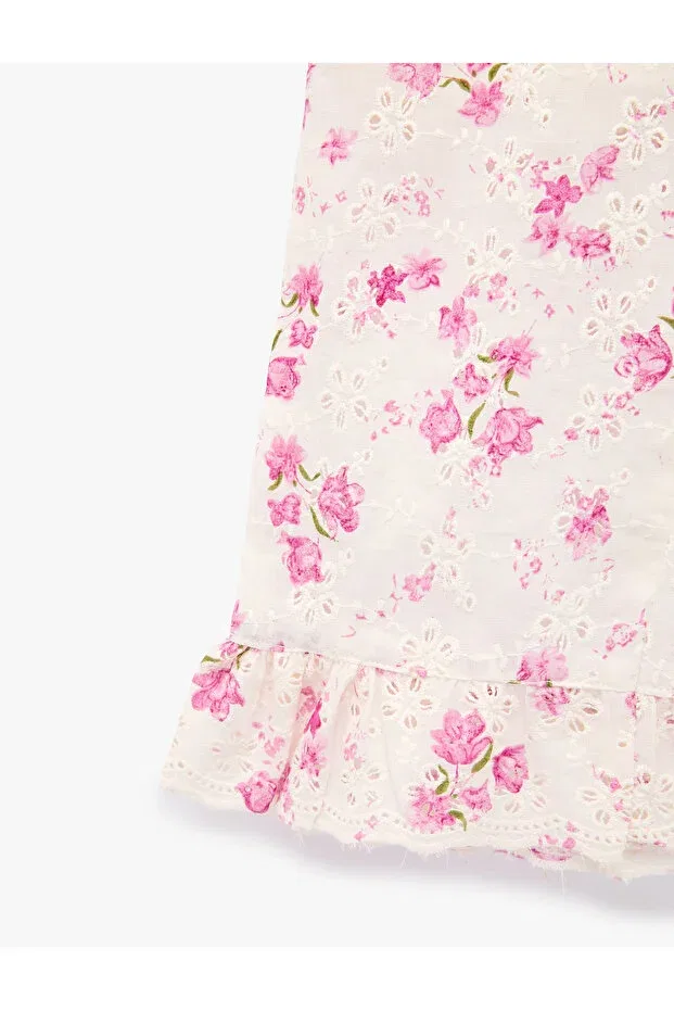 Детские широкие брюки с цветочным принтом Koton, Pink Patterned — фото 4