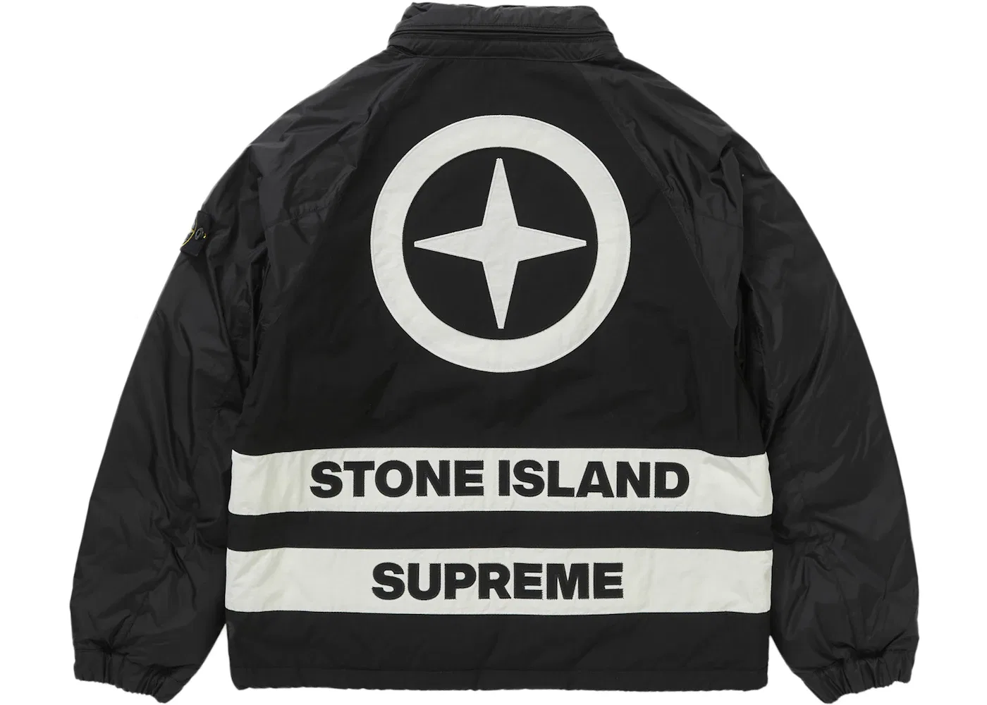 Мужская куртка-пуховик реверсивная с капюшоном Supreme Stone Island, Black — фото 4