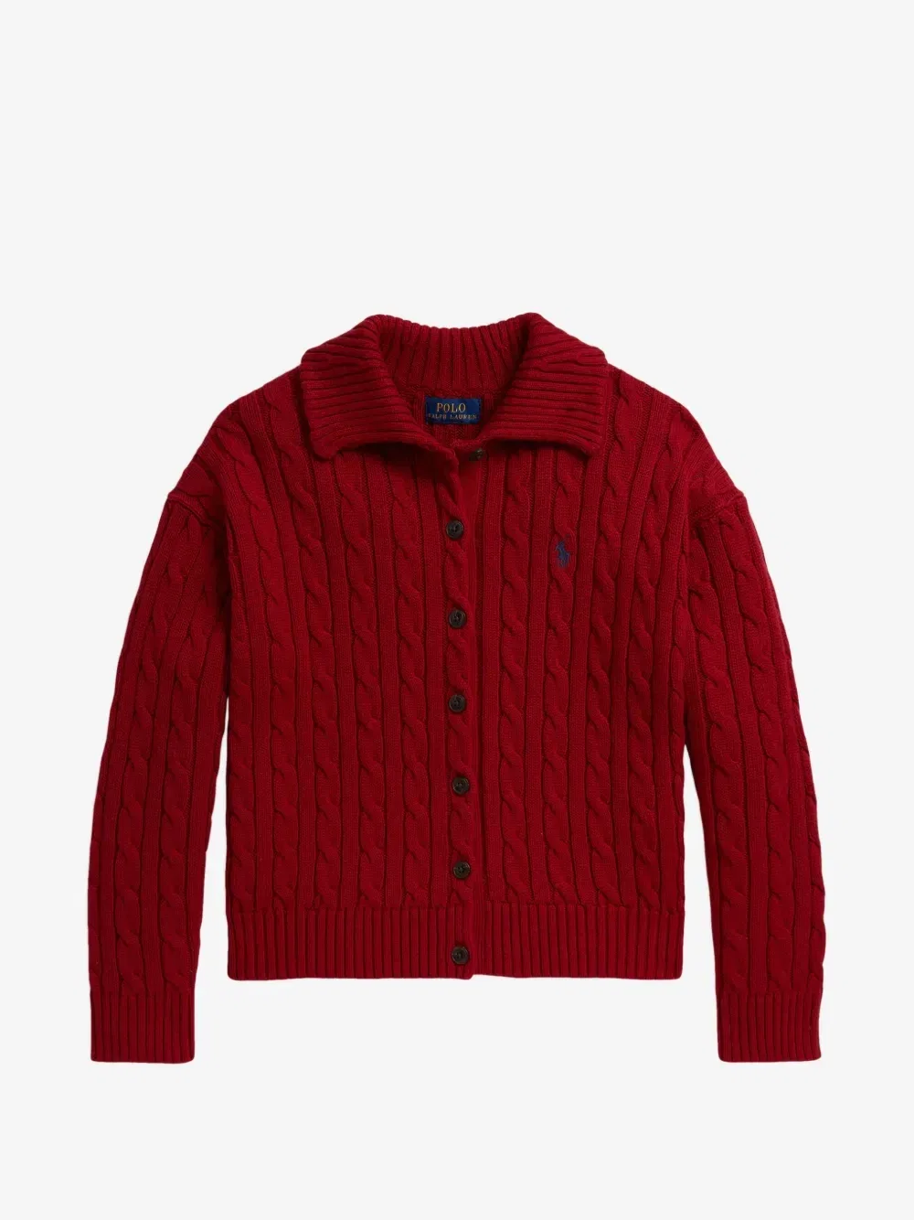 Кардиган фактурной вязки POLO RALPH LAUREN KIDS, красный