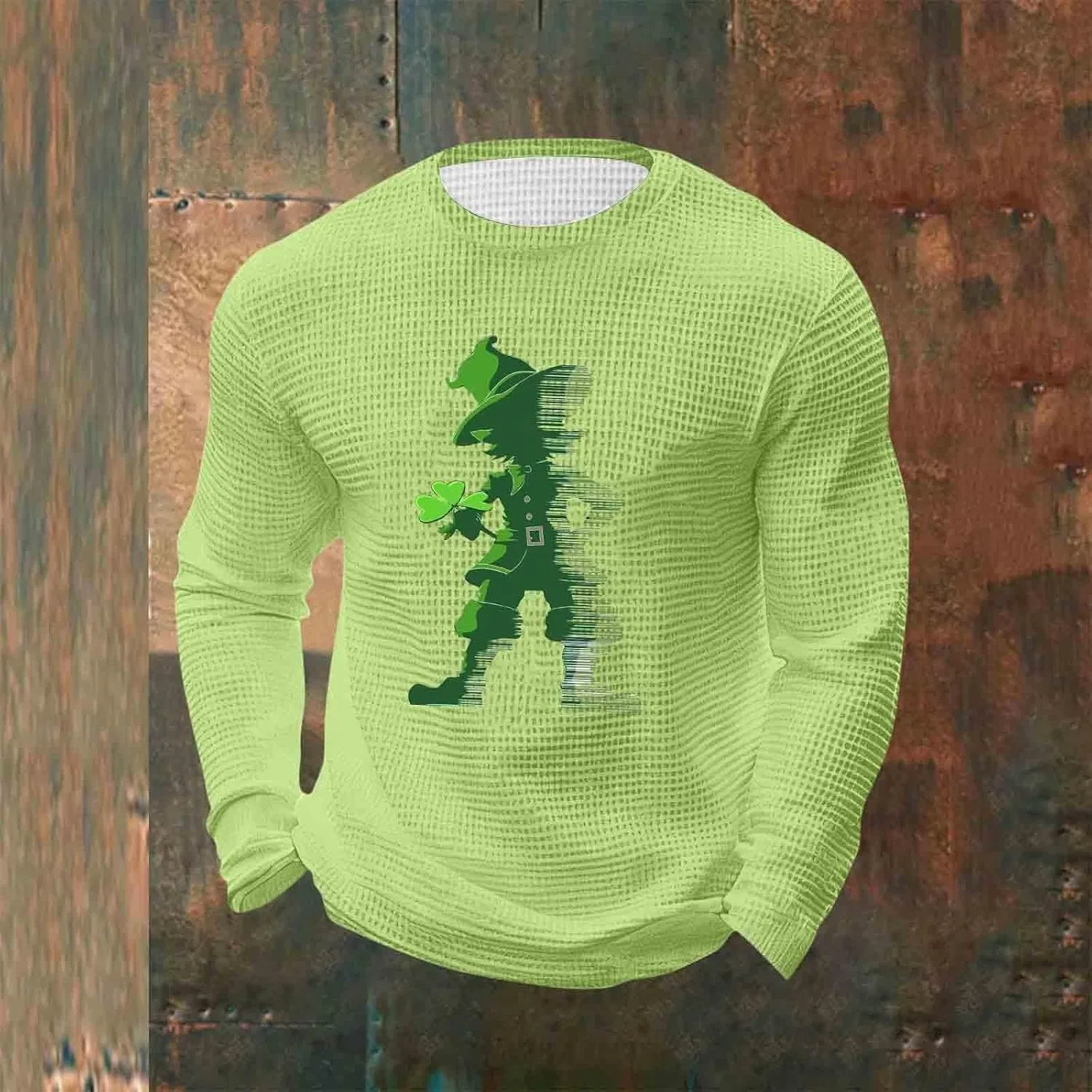 Мужская тренировочная футболка с вафельной текстурой, Green — фото 2