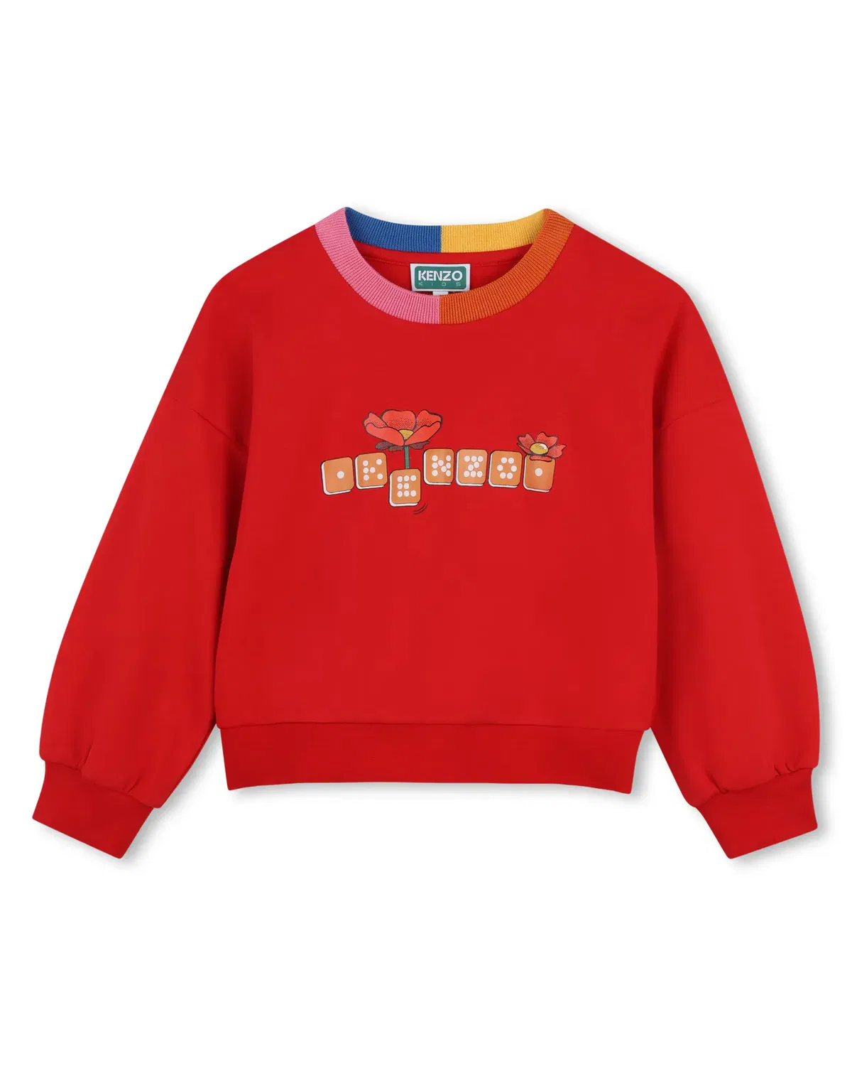 Детская худи для девочек с принтом Kenzo Kids, Rojo