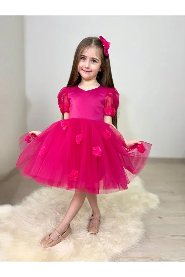 Детское платье для девочек с принтом Gulsagg, Fuchsia — фото 4