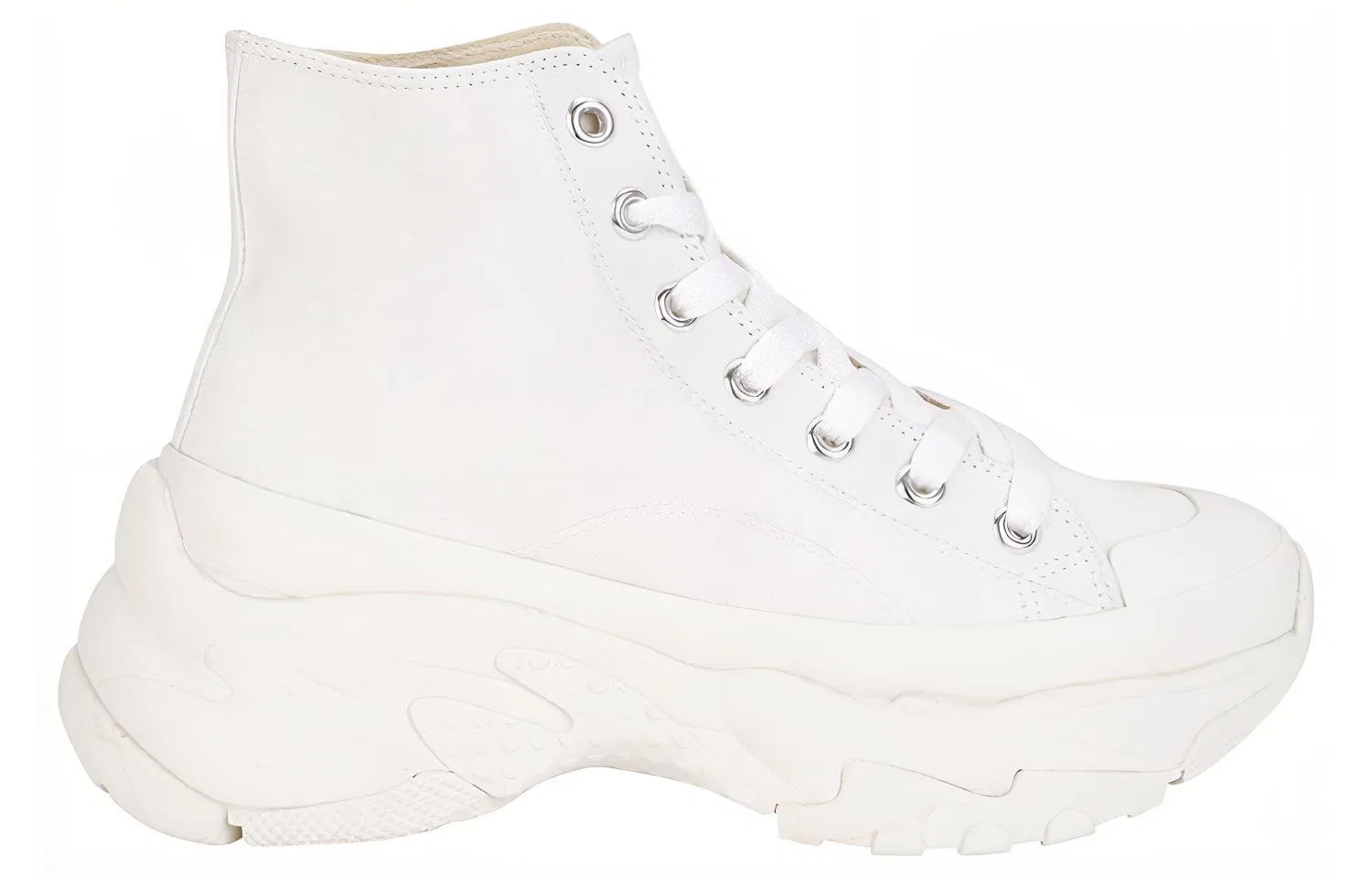 Детские кеды из холста с принтом, без шнуровки, высокие Chunky, MLB, White — фото 3