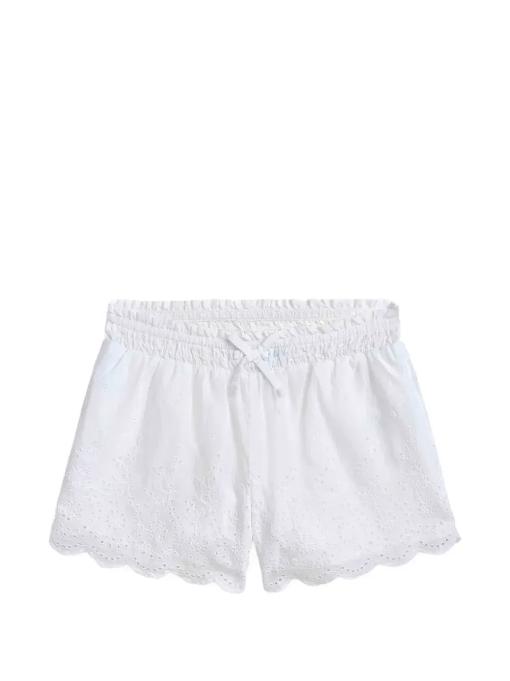 Шорты с английской вышивкой и фестонами Polo Ralph Lauren Kids, белый