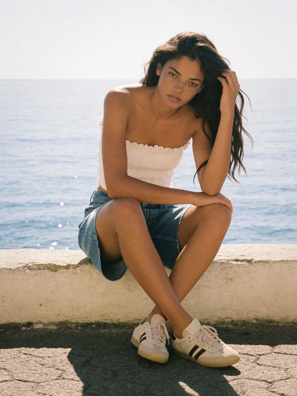 Топ бандо Superdry White Smocked Jersey — фото 4