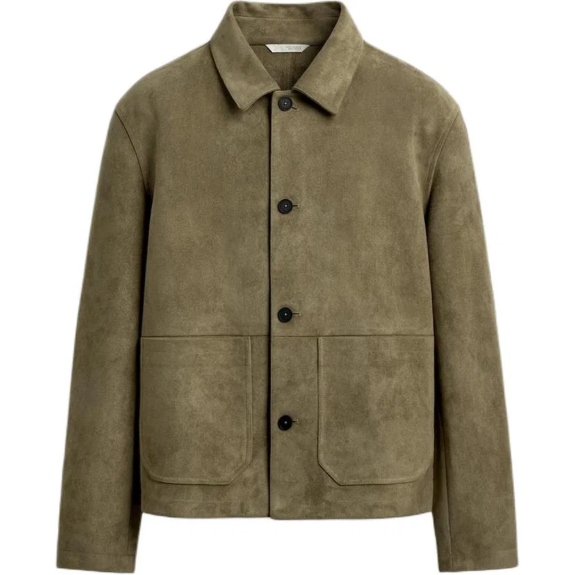 Мужское демисезонное пальто с отложным воротником ZARA, Gray Green