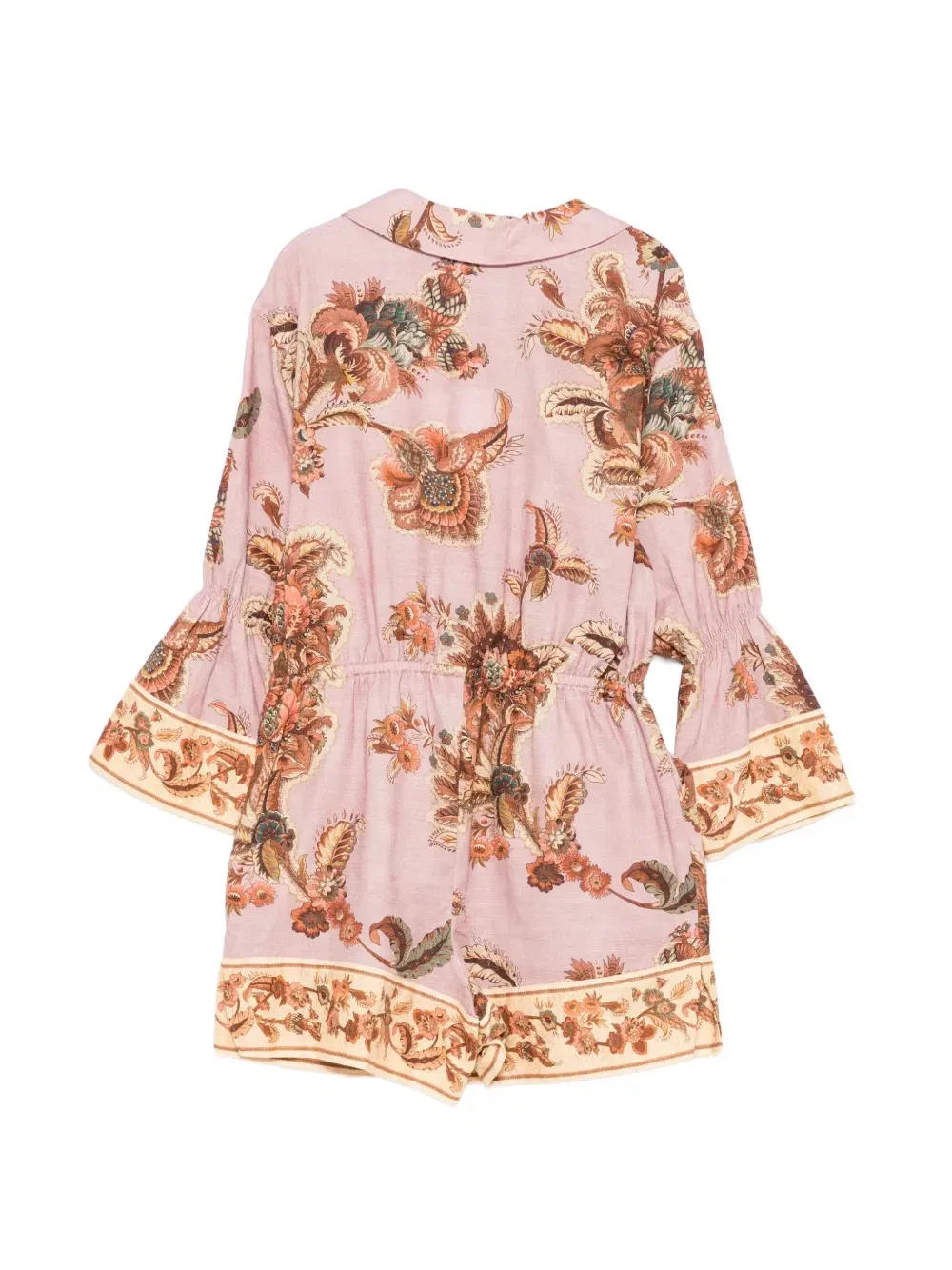 Комбинезон на кулиске с цветочным принтом Zimmermann Kids, розовый — фото 2