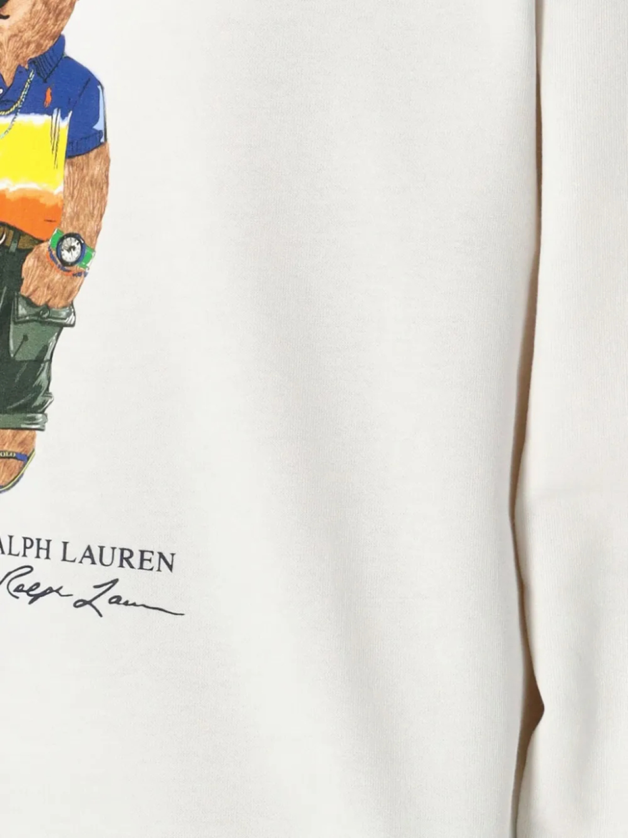 Толстовка с принтом Polo Bear Polo Ralph Lauren, белый — фото 3