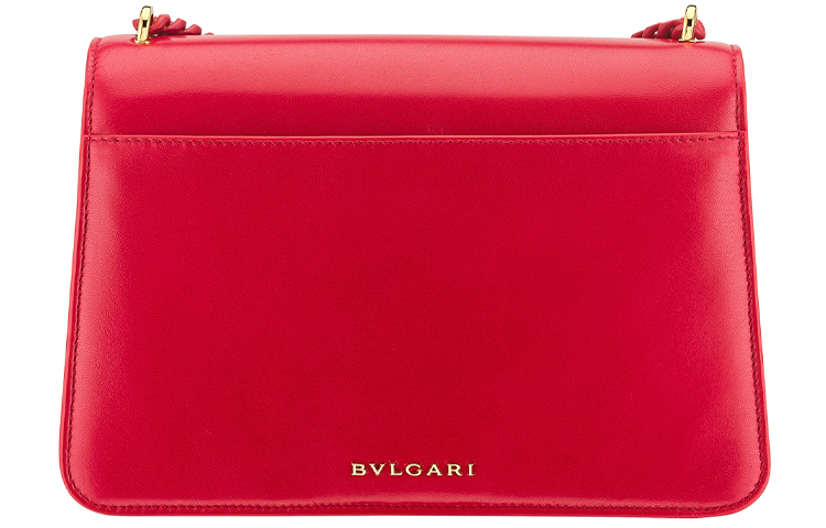 BVLGARI Овчинная сумка через плечо женская гранатово красная — фото 3