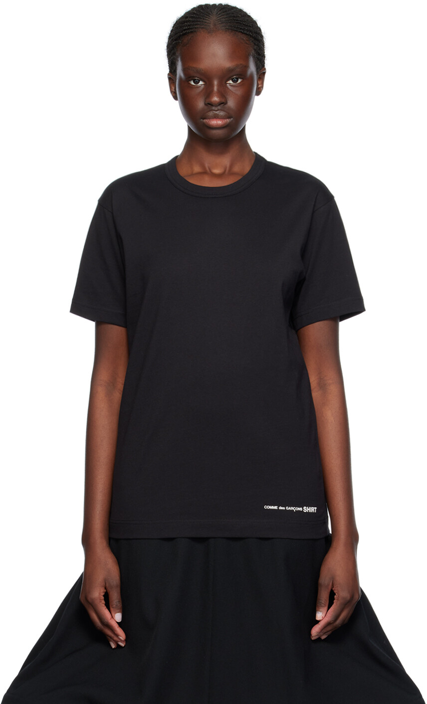 

Черная футболка с принтом Comme Des Garcons, цвет Black