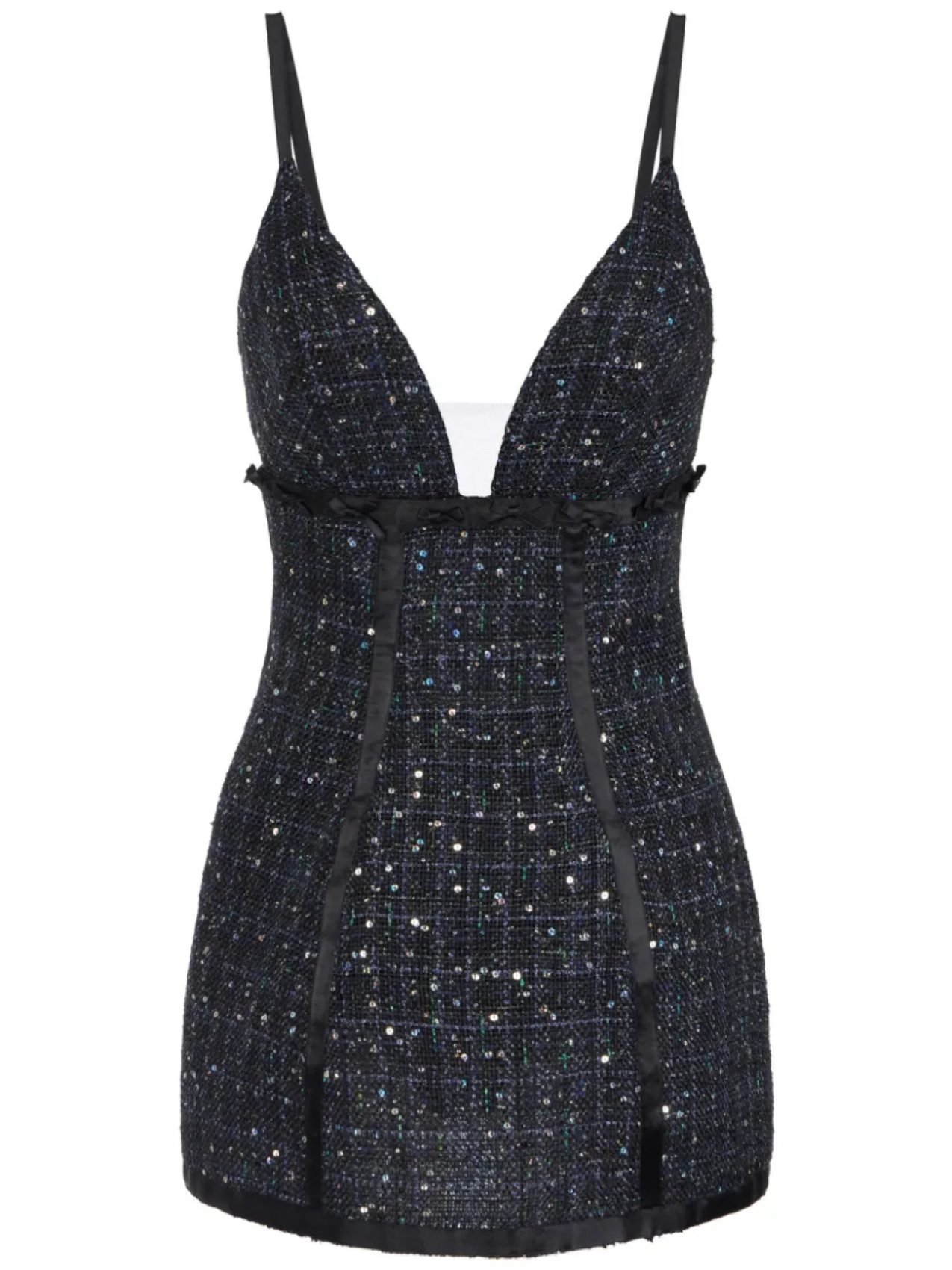 

Твидовое платье с пайетками Elisabetta Franchi, черный