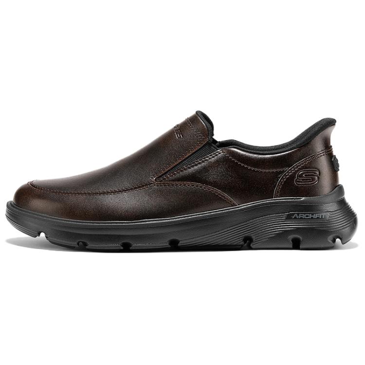 

Skechers Повседневные кожаные туфли мужские dark brown