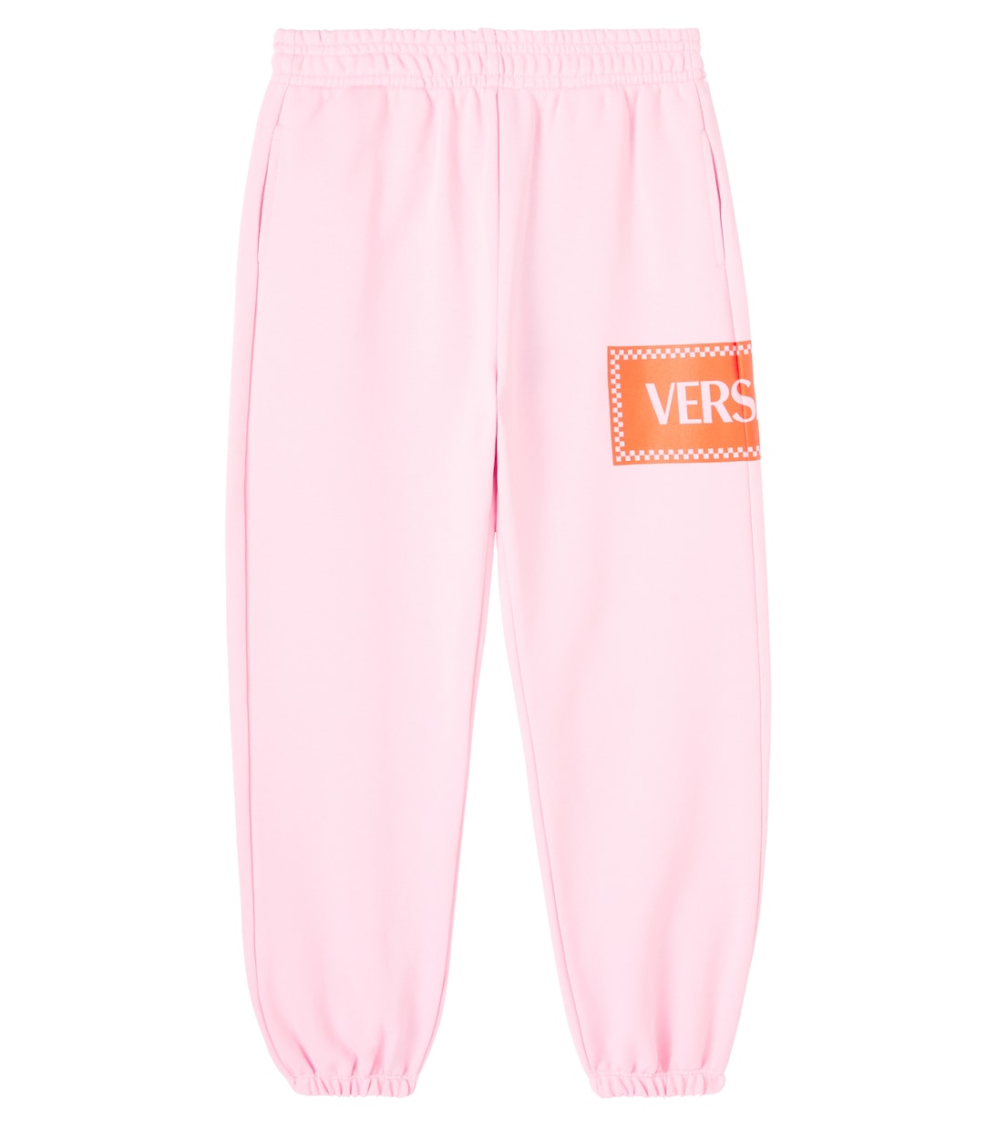 

Хлопковые джерси брюки с логотипом Versace Kids, Pastel Pink + Fire Orange