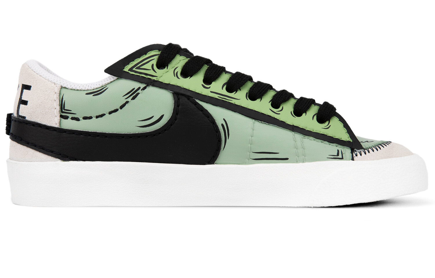 

Кроссовки Nike Blazer Skateboarding Shoes Women's Low-top White/green, зеленый