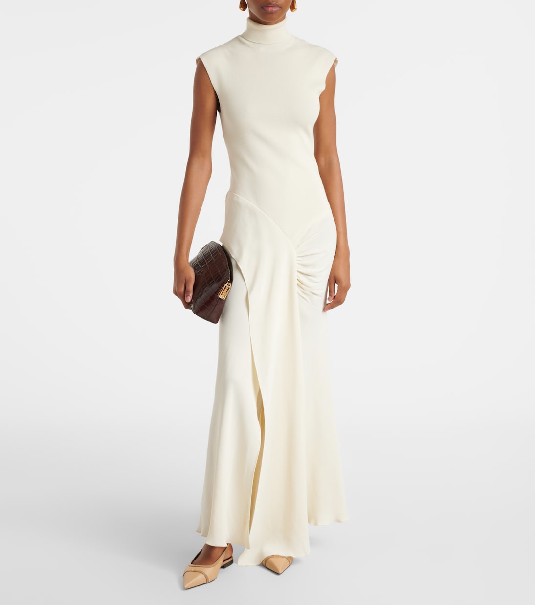 Туфли из рафии с кожаной отделкой и открытой пяткой Victoria Beckham, Sandstorm — фото 3