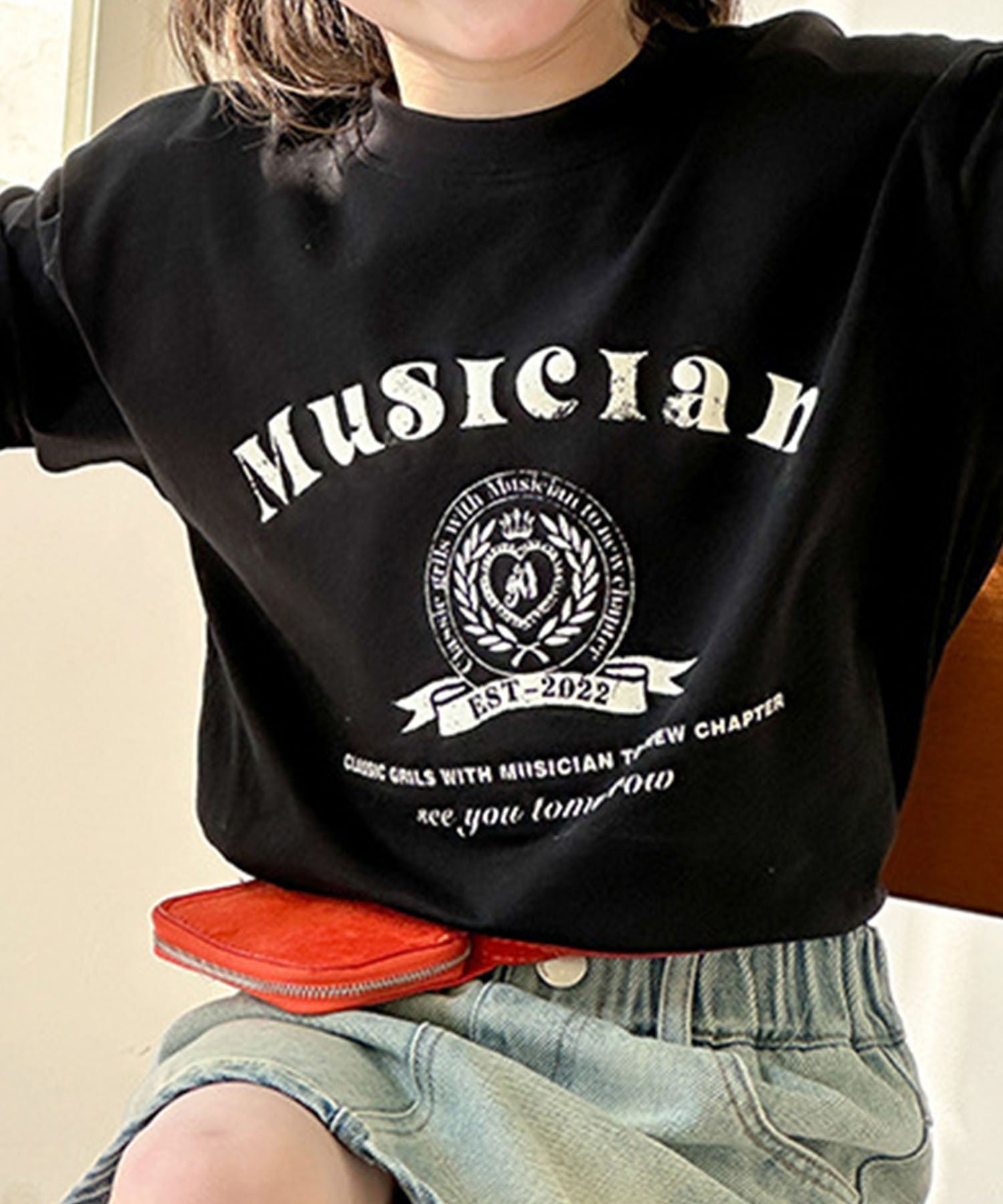 Длинная футболка с логотипом колледжа Aimoha Kids, black