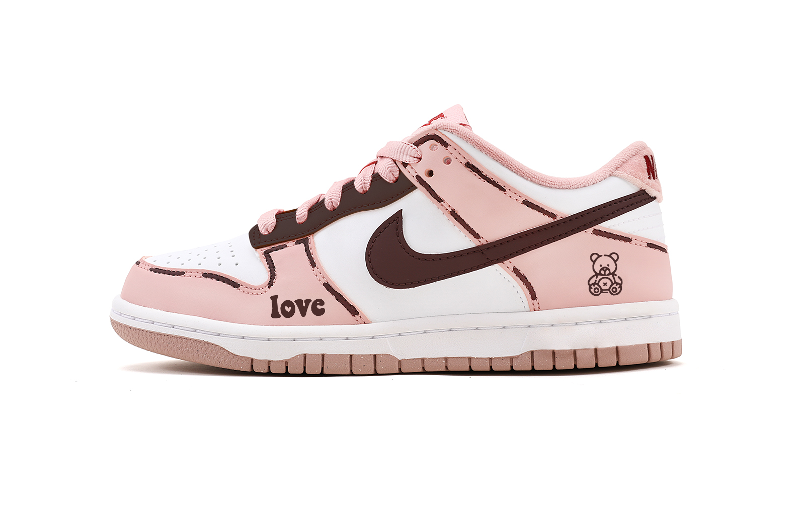 

Детские кроссовки для скейтбординга Dunk Velvet Low Top для подростков Nike, розовый