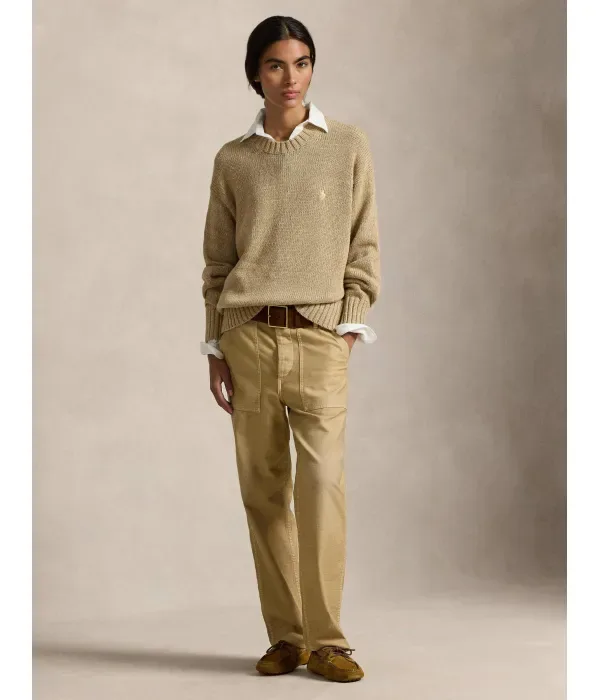 Свитер relaxed fit Polo Ralph Lauren, бежевый — фото 2