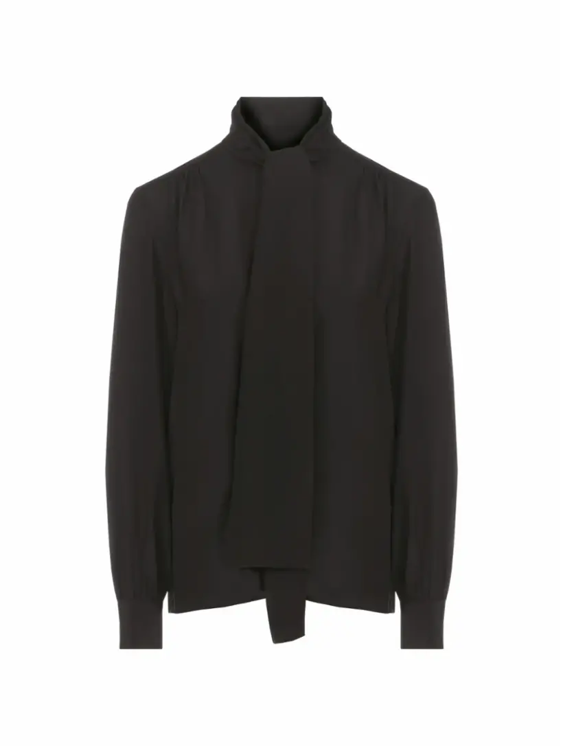 

Шелковая блузка Saint Laurent, черный