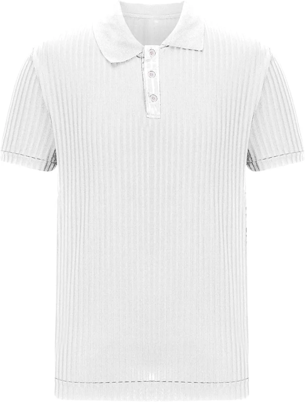 Мужская текстурированная футболка Casual с коротким рукавом и воротником — фото 2